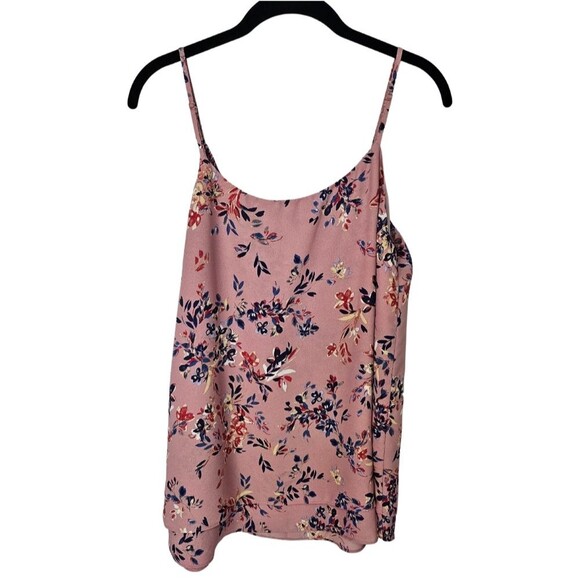 Zac & Rachel Feminine Double Layer Button Up Floral Print Popover Tank Top Sz M - Picture 2 of 8